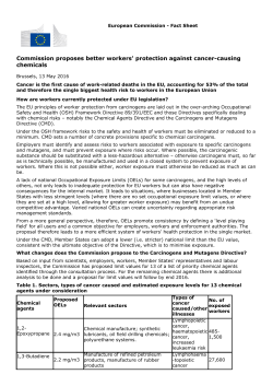 Commission proposes better workers` protection against cancer