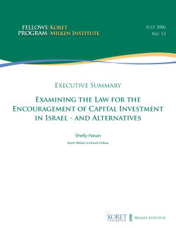 ExAMiNiNG thE LAw FOR thE ENcOURAGEMENt OF CAPitAl