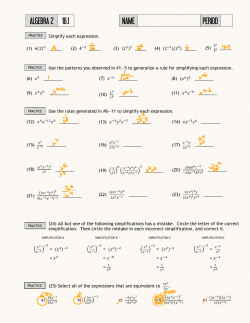 Simplify each expression. (1) 6(2) _____ (2) 4 _____ (3) (2 ) _____