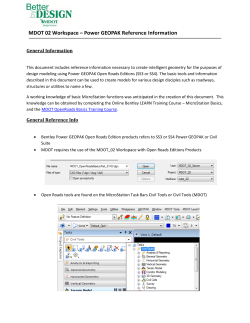 Michigan DOT OpenRoads Reference Information