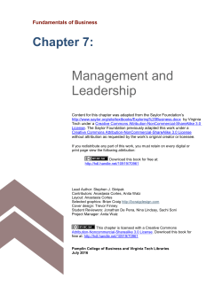 Chapter 7 Management and Leadership - VTechWorks