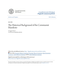 The Historical Background of the Communist Manifesto