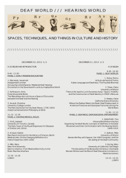 DEAF WORLD /// HEARING WORLD