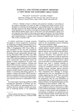 RAINFALL AND WINTER SPARROW DENSITIES: A VIEW FROM