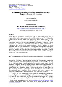 Isaiah Berlin`s value pluralism. Refining theory to improve