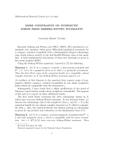 Mathematical Research Letters 2, 9&ndash;13 (1995) MORE