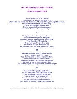 On The Morning of Christ`s Nativity