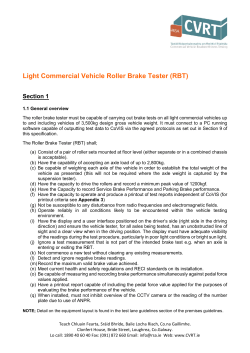 LCV Roller Brake Tester Specification