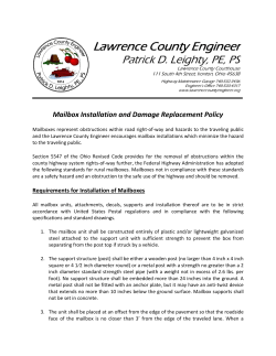 Mailbox Installation and Damage Replacement Policy