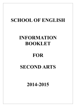 school of english information booklet for second arts 2014-2015