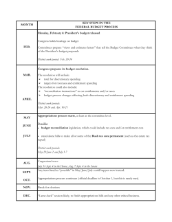 KEY STEPS IN THE FEDERAL BUDGET PROCESS Committees