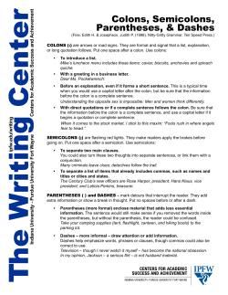 Colons, Semicolons, and Dashes