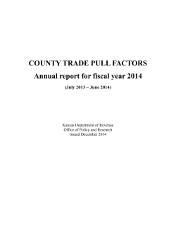 FY 2014 County Pull Factor Report