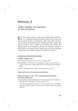 Syllabus, Readings, and Assignments for