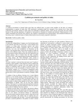 Coalition governments and politics in India