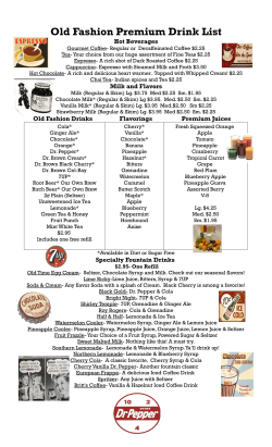 Old Fashion Premium Drink List