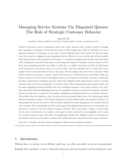 Managing Service Systems Via Disguised Queues
