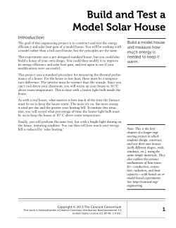 Build and Test a Model Solar House