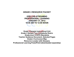 GRADE 2 RESOURCE PACKET GPB LIVE