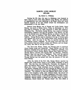 samuel long morley - Oklahoma State University