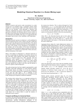 Modelling Chemical Reaction in a Scalar Mixing Layer ( ) ( ) m