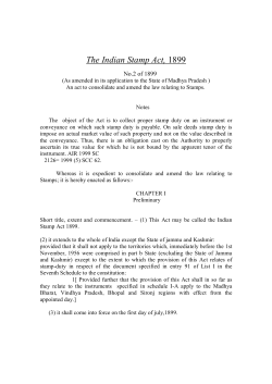 The Indian Stamp Act, 1899