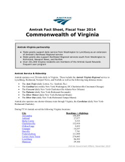 Commonwealth of Virginia - NRV Passenger Rail Study