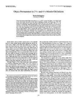Object Permanence in 3 1/2- and 4 1/2-Month-Old Infants