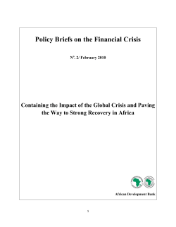 Policy Brief on the Financial Crisis