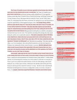 The Treaty of Versailles was not a fair treaty especially for the