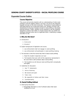 Item 7 - Attachment C - Racial Profiling Expanded Course Outline for