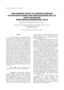 NON-GENOMIC EFFECT OF OVARIAN STEROIDS ON OXYTOCIN