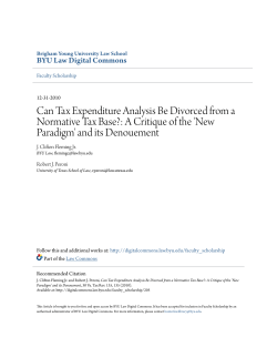 Can Tax Expenditure Analysis Be Divorced from a Normative Tax