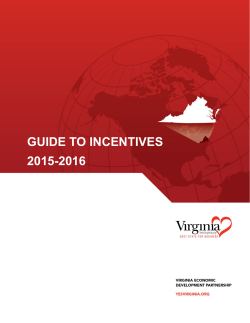 GUIDE TO INCENTIVES 2015-2016