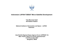 Indonesian LAPAN-TUBSAT Micro-Satellite Development