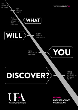 HISTORY UNDERGRADUATE COURSES 2017 www.uea.ac.uk/his