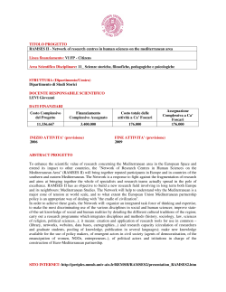 TITOLO PROGETTO RAMSES II - Network of research