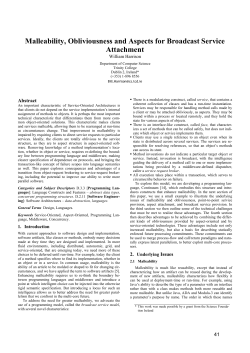 Malleability, obliviousness and aspects for broadcast service
