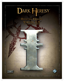 Dark Heresy Errata
