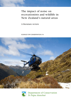 The impact of noise on recreationists and wildlife in New Zealand`s