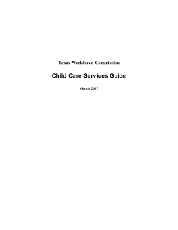 Child Care Services Guide - Texas Workforce Commission