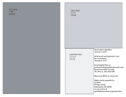 FULL PAGE 5&rdquo; X 8&rdquo; $100.00 HALF PAGE 5&rdquo; X 4&rdquo; $50.00 QUARTER