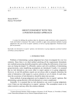 GROUP JUDGEMENT WITH TIES. A POSITION