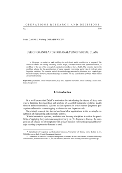 USE OF GRANULANDS FOR ANALYSIS OF SOCIAL CLASS 1