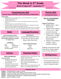 This Week in 3rd Grade