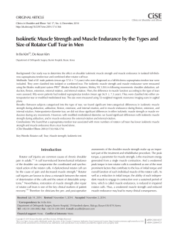 Isokinetic Muscle Strength and Muscle Endurance by the Types and