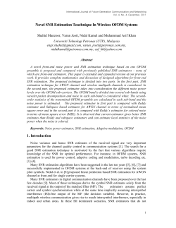 Novel SNR Estimation Teachnique In Wireless OFDM Systems