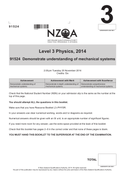 Level 3 Physics (91524) 2014