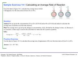 Sample Exercise 14.1 Calculating an Average Rate of Reaction