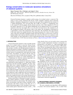 Energy conservation in molecular dynamics simulations of